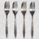 Community - Silver Plated Pastry Forks - Set Of 4 - Plain Pointed Handles - Vintage