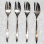 Community - (x4) Silver Plated Pastry Forks - Plain Pointed Handles - Vintage