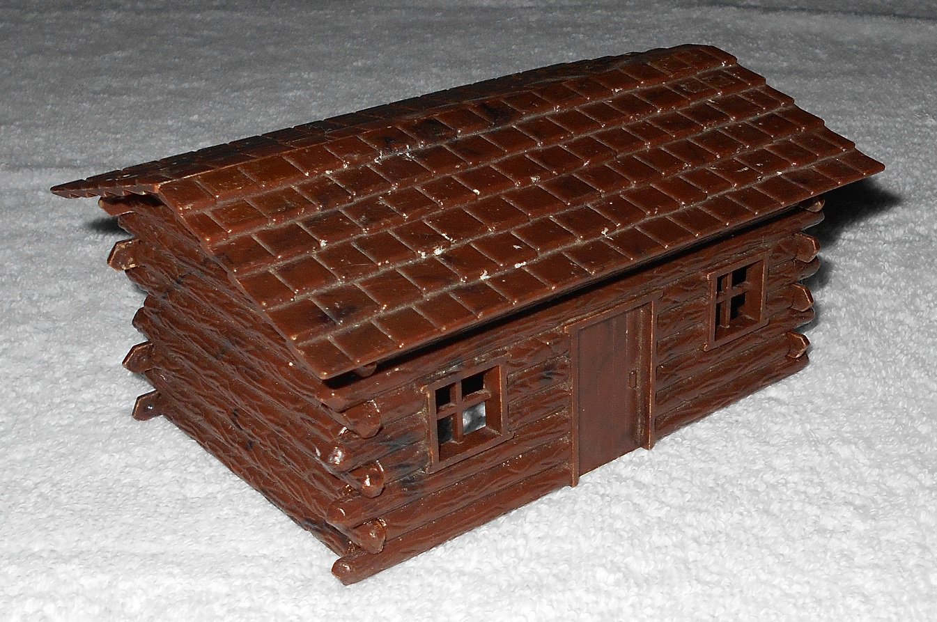 Plasticville - Vintage Brown Plastic Log Cabin
