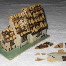 Putz - Vintage Gray Cardboard Cottage House With 3 Gabled Sections - Damaged Putz - Vintage Gray Cardboard Cottage House With 3 Gabled Sections - Damaged