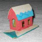 Putz - Vintage Red Cardboard House With Cellophane Windows & Paper Door - Japan