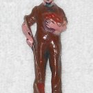 Bergen Toy & Novelty - Vintage Brown Farmer With Shovel Plastic Figure - USA