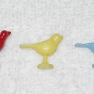 Plasticville  - Three Birds - Red Yellow & Blue - Plastic - Vintage