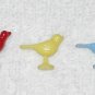 Plasticville - (x3) Vintage Plastic Bird Figures - Red Yellow & Blue