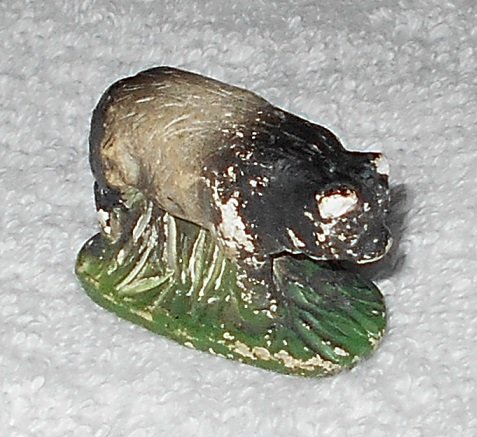 Putz - Vintage Black & Gray Pig Composite Material Figure - Original Paint