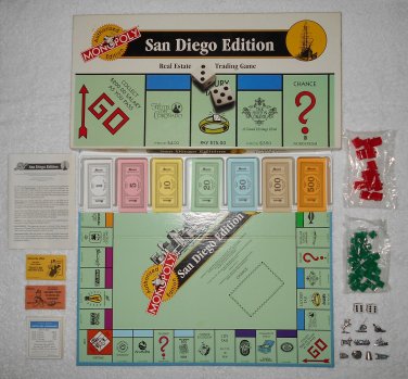 Monopoly - San Diego Edition - Board Game - USA Opoly - 1994