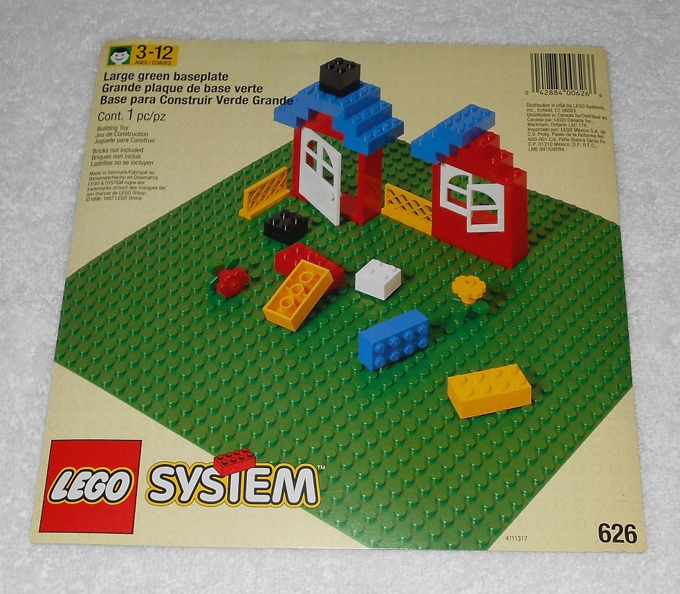 LEGO 626 - Large Green Baseplate - 1997 - Cardboard Box Cover Only