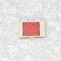 LEGO - Red Square Sticker - On White 1x2 Brick - From 6375 Gas Station - 3004pb070 - Vintage