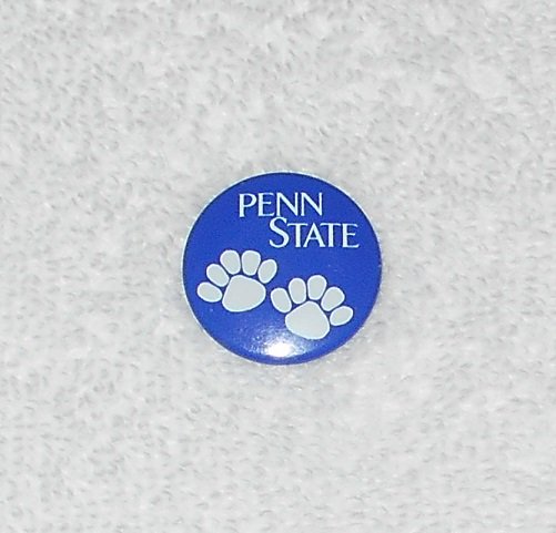 Penn State - Nittany Lion Paws - Lapel Pin Button - Blue & White - 1 Inch Diameter
