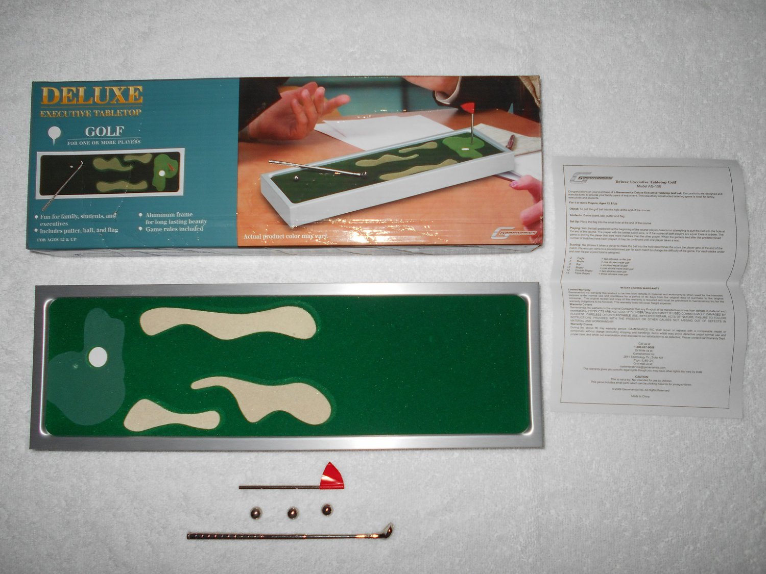 Gamenamics Deluxe Executive Tabletop Golf Game Aluminum Frame w