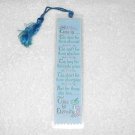 Time Is Eternity - Woven Bookmark - Weve A Gift - Blue w/ String - Laminated - USA - Vintage