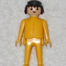 Playmobil - Vintage Man Figure Klicky - Yellow Torso / Yellow Arms & Legs / Black Hair - 1974
