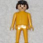 Playmobil - Vintage Man Figure Klicky - Yellow Torso / Yellow Arms & Legs / Black Hair - 1974