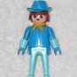 Playmobil - Vintage Cavalry Soldier Man Figure Klicky w/ Hat, Necktie & Cuffs - Blue Torso - 1974