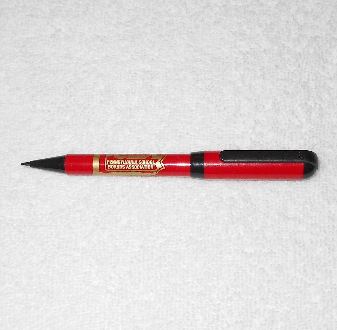 Pennsylvania School Boards Association - Retractable Ball Point Pen - Red Round - Ink Dry - PSBA