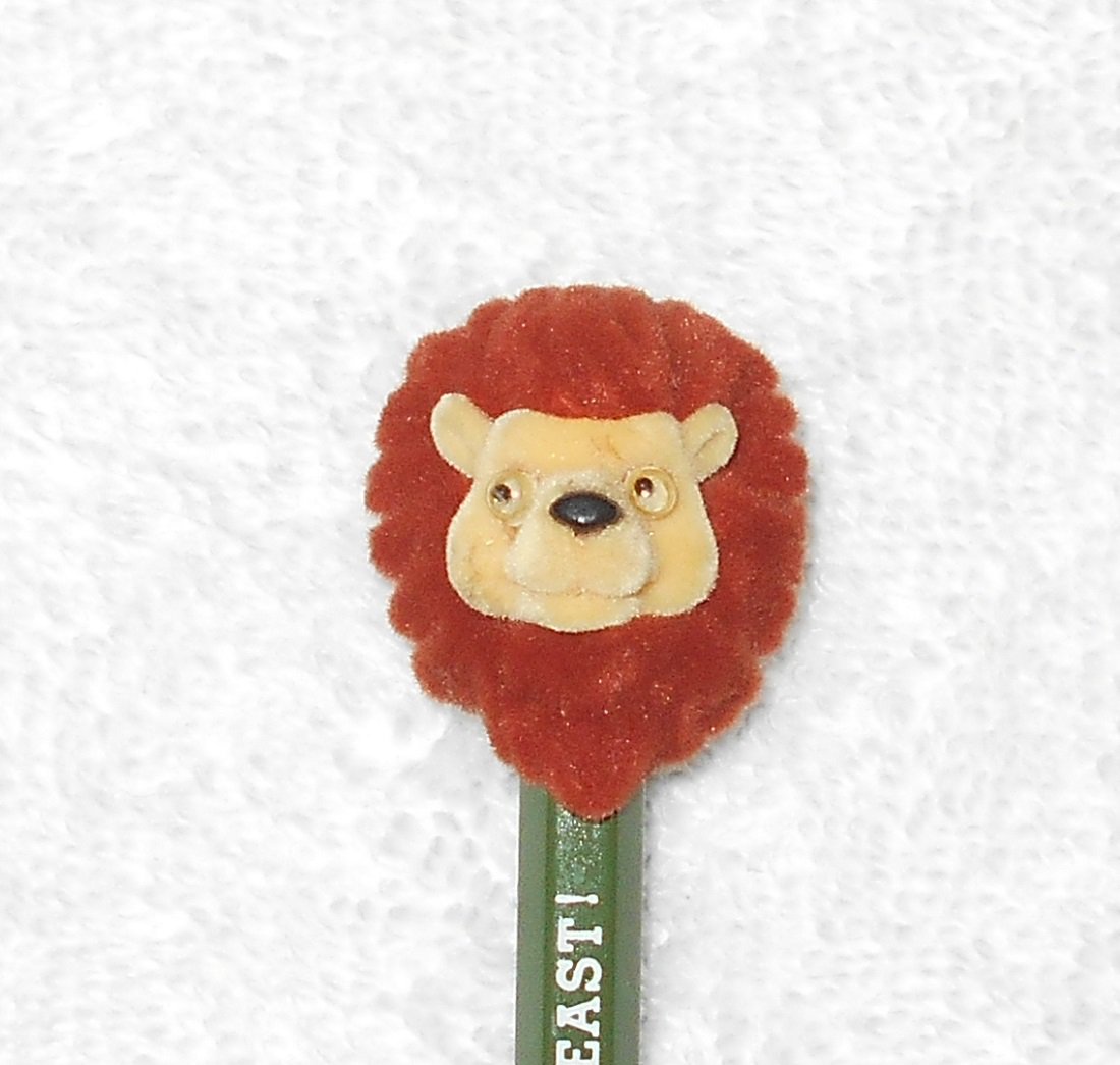 D56 - You Beast Lion Topper On Original Wooden Pencil - Unsharpened - Vintage