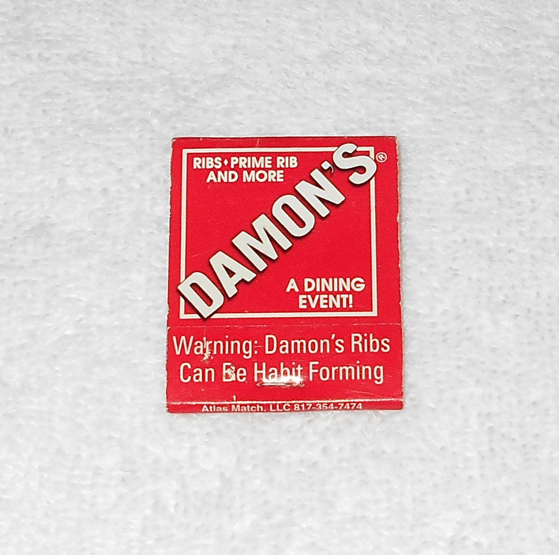 Damons Restaurant Ribs Prime Rib - Matchbook With (x20) Matches