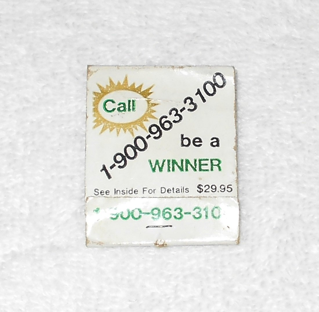 Call The Wizard Winner Win $500 Best Bets - Vintage Matchbook With (x3) Matches