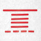 LEGO Technic - (x9) Axles 12L 6L & 2L Notched - Red - 3708 3706 32062