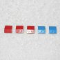 LEGO Vintage - (x5) Old Short Thin Font Slopes 2 x 2 With Rough Texture - Red & Blue - 3039