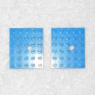 LEGO Vintage - (x2) Plates 5 x 6 With Hole - Blue - Part # 711