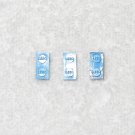 LEGO Vintage - (x3) Old Short Font Bricks 1 x 2 - Phone Sticker - Blue - 3065