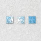 LEGO Vintage - (x3) Old Open O Font Bricks 2 x 2 - Blue - 3003old