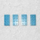 LEGO Vintage - (x4) Old Open O Font Bricks 2 x 4 - Blue - 3001old