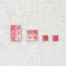 LEGO Vintage - (x4) Old Open O Font Bricks 2x3 2x2 1x1 - Red - 3002old 3003old 3005