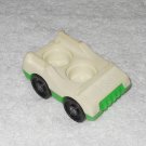 Fisher Price - Vintage Little People Two Seat Car With Gas Hole - White & Green - Plastic