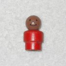 Fisher Price - Vintage Little People Boy Figure - Red Wood Body - Plastic Head