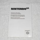 Nintendo - N64 - Consumer Information And Precautions Booklet - 1996 Nintendo - N64 - Consumer Information And Precautions Booklet - 1996