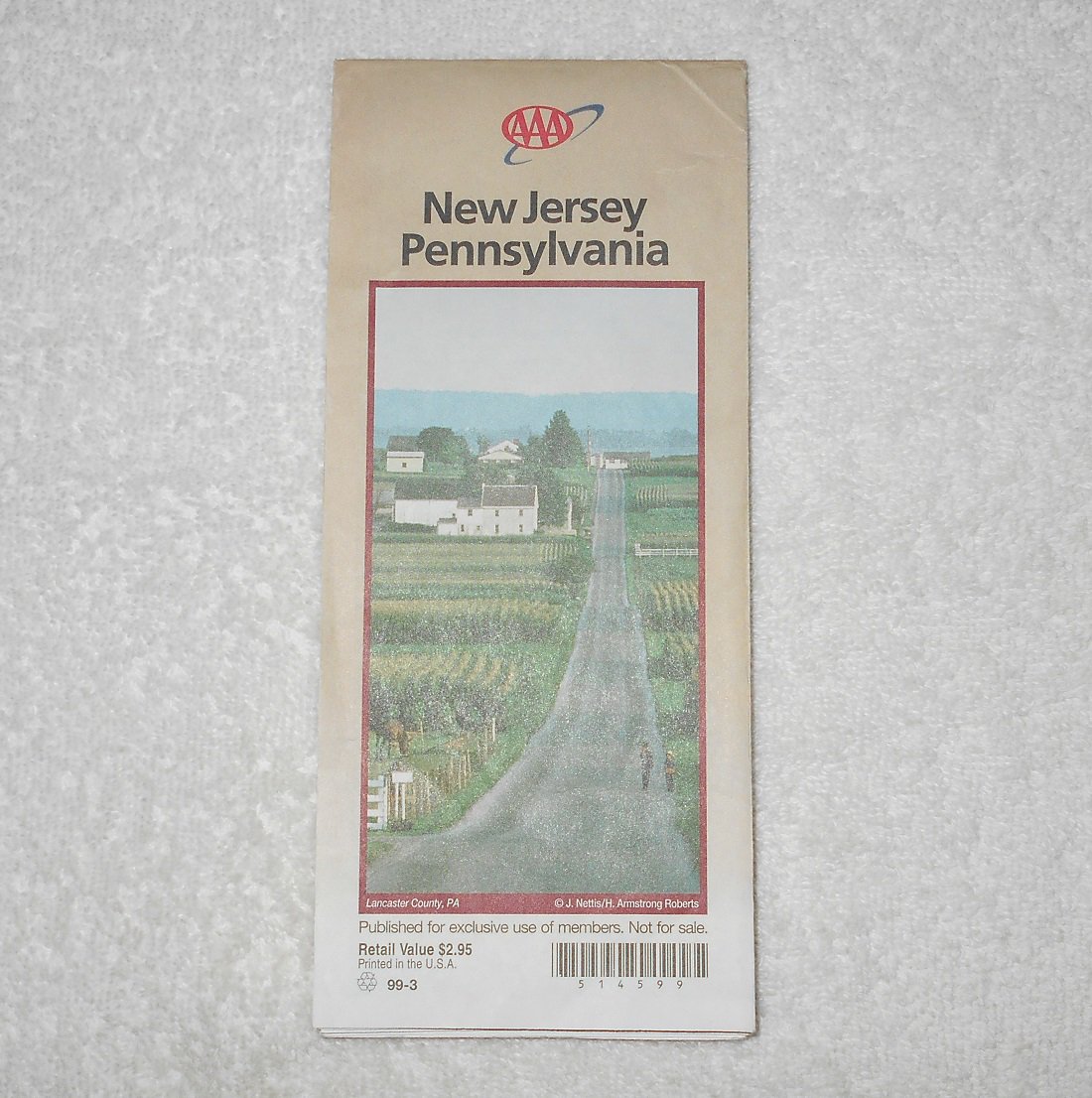 New Jersey & Pennsylvania - AAA Road Map - 1999