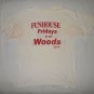Woodlands T Shirt - Funhouse Fridays Clown Logo - L - 100% Cotton - White - Wilkes-Barre PA