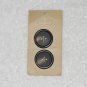 La Mode Buttons 262 - (x2) Vintage 1" Plastic Brown Faux Wood - On Card