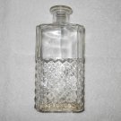 Vintage Clear Cut Glass Decanter Bottle Only - Rectangular With Diamond Pattern