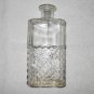 Vintage Clear Cut Glass Decanter Bottle Only - Rectangular With Diamond Pattern