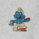 Smurfs - Vintage Bricklayer Smurf Figure - Peyo Schleich - 1981 Smurfs - Vintage Bricklayer Smurf Figure - Peyo Schleich - 1981