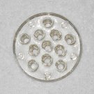 Vintage Clear Glass Pencil Holder Paper Weight - 3 1/8 Inches Diameter - 11 Holes