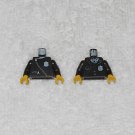 LEGO Police - (x2) Black Torsos - Zippers & Pocket - 973pb0079c01 973pb0091c01