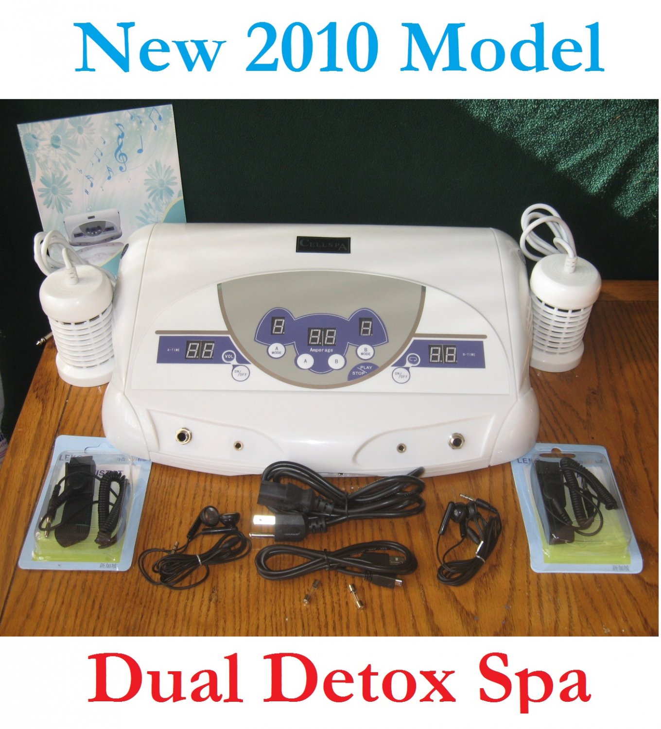 New Dual Ion Detox Foot Bath Cell Aqua Chi Spa Ionic Cleanse Mp3