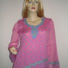 Pink Soft Crepe Kurti with embroidery and sequence work