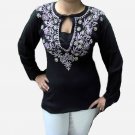 cotton Kurti / Tunic with silk thread embroidery