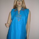 cotton Kurti / Tunic with color neckline emroidery