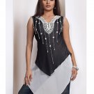 Express the innermost beauty of black georgette tunic