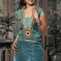 fashion Blue Chiffon Embroidered Tunic