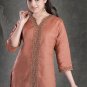 Brown cotton shirts in 3/4 th Sleeve Tunic Top