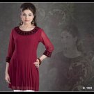 Red Georgette 3/4 sleeve Tunic/Top