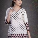 White Cotton Embroidered Designer Tunic/ Top