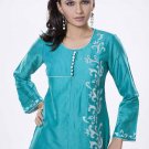 Sky blue Cotton Button Brand Work
